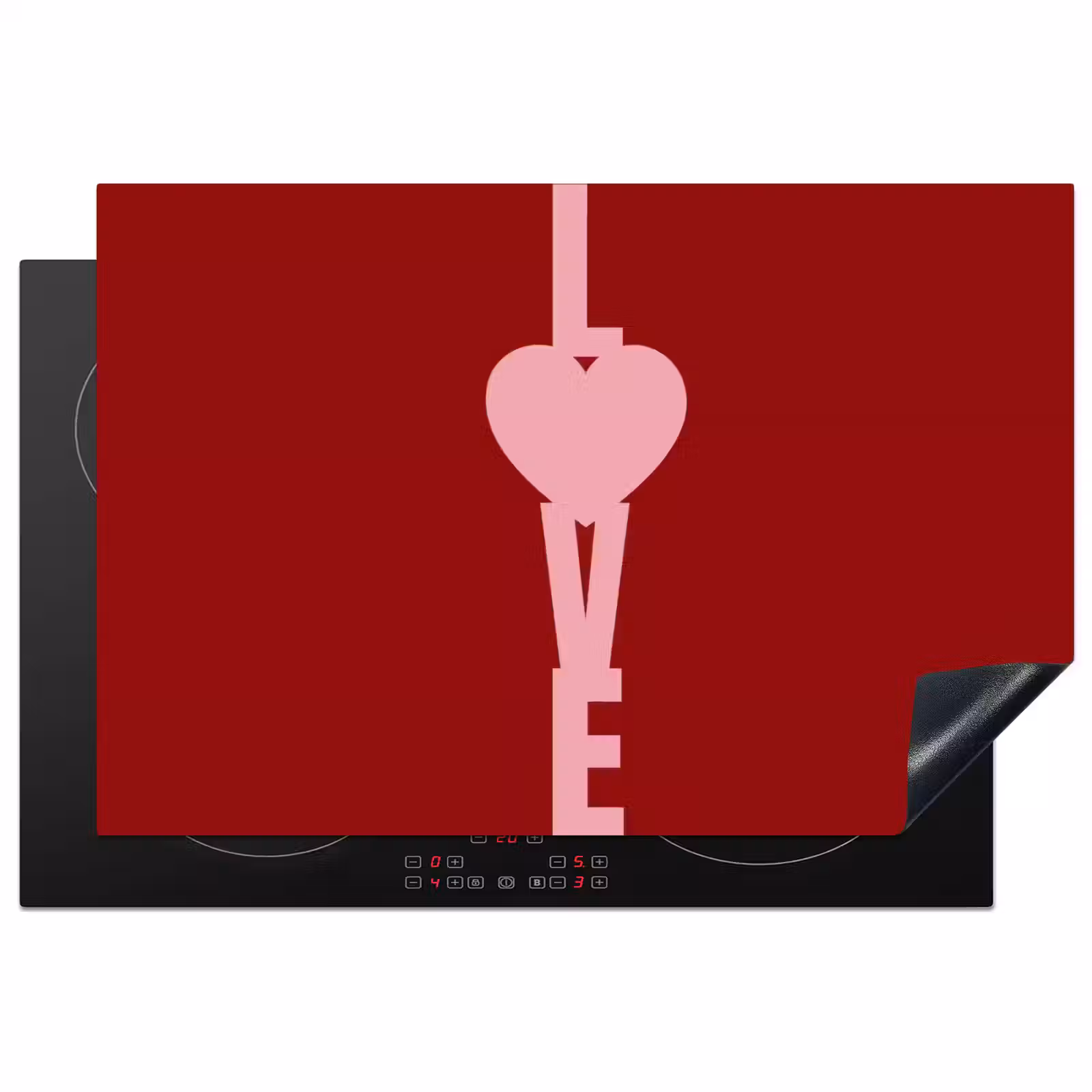 Inductie beschermer - Love - Hart - Rood — 1