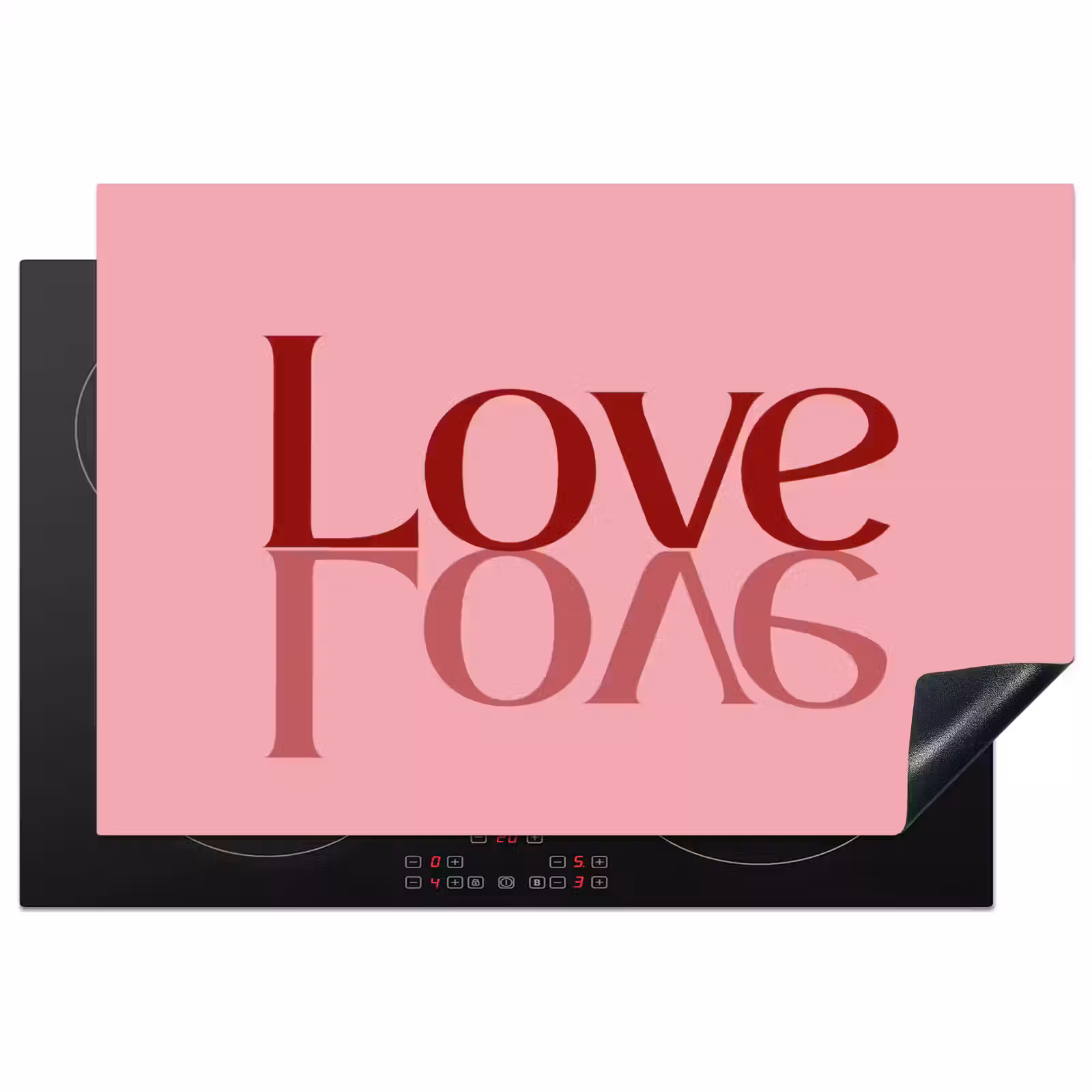 Inductie beschermer - Love - Roze - Spiegeling — 1