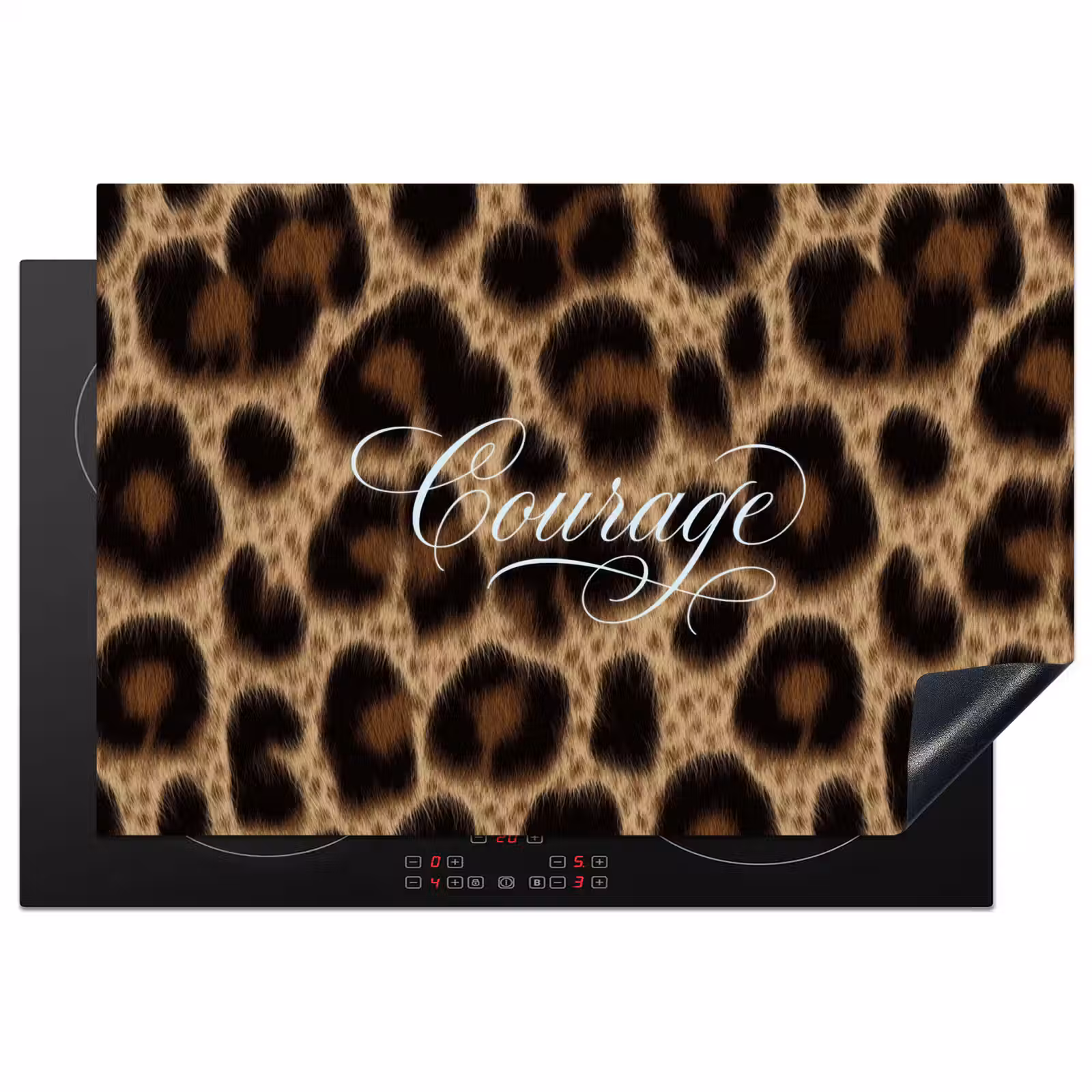 Inductie beschermer - Luipaardprint - Bruin - Courage - Sierlijk — 1