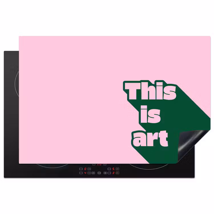 Inductie beschermer - Groen - Teskt - This is art - Roze — 2