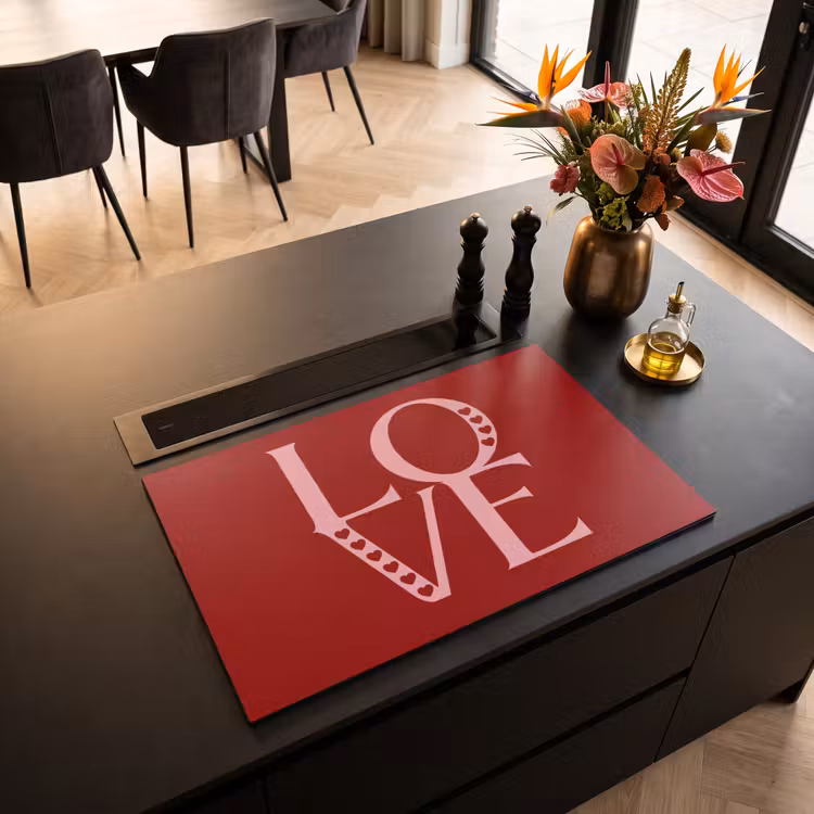 Inductie beschermer - Love - Rood - Hatjes — 3