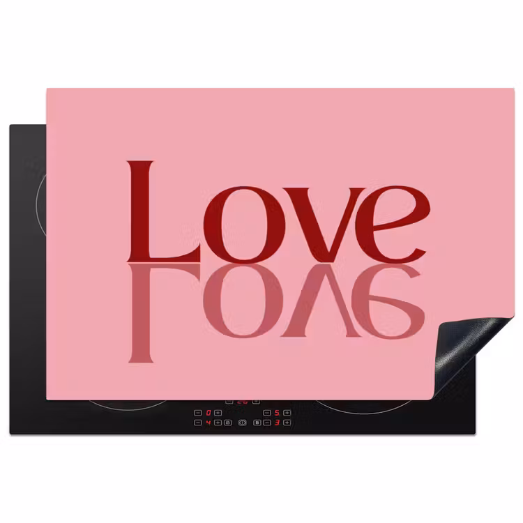 Inductie beschermer - Love - Roze - Spiegeling — 1