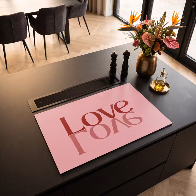 Inductie beschermer - Love - Roze - Spiegeling — 3