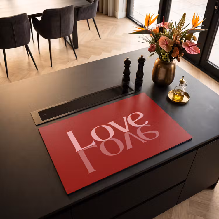 Inductie beschermer - Love - Spiegeling - Rood — 3