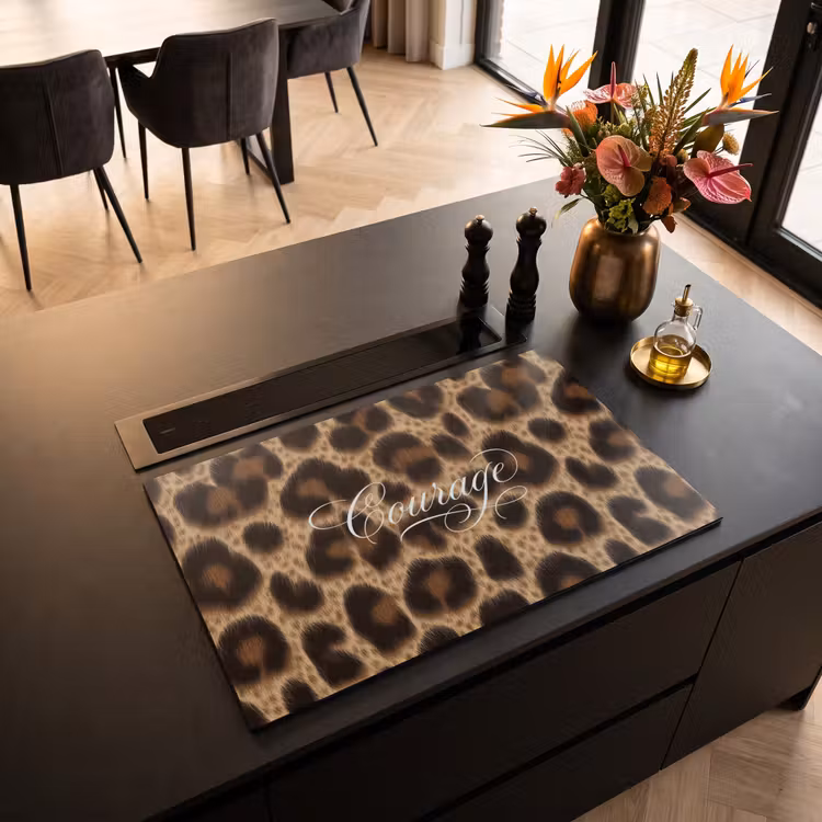 Inductie beschermer - Luipaardprint - Bruin - Courage - Sierlijk — 3