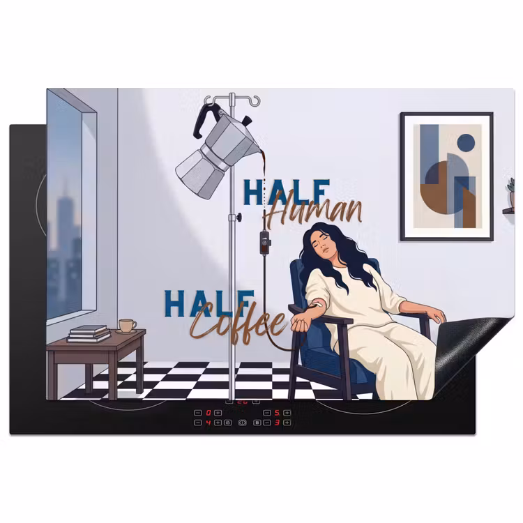 Inductie beschermer - Half human, Half Coffee - Infuus - Koffie — 1
