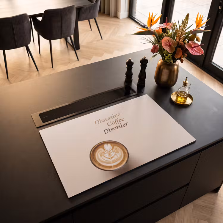 Inductie beschermer - Koffie - Obessive Coffee Disorder - Beige — 3