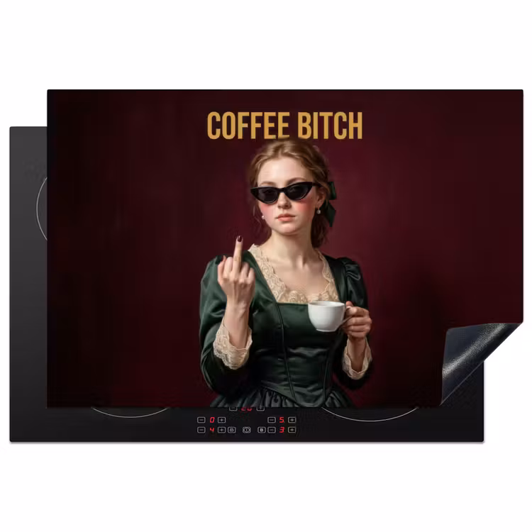Inductie beschermer - Koffie - Vrouw - Middelvinger — 1