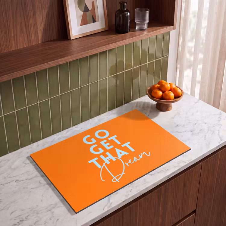 Inductie beschermer - Oranje - Blauw - Go get that dream — 4