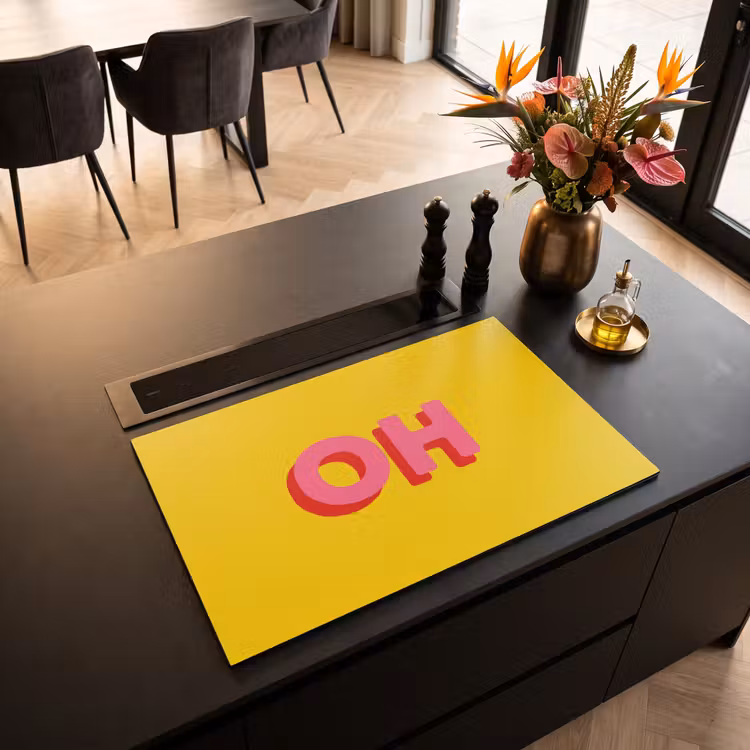 Inductie beschermer - Geel - Roze - Oh - 3D — 3