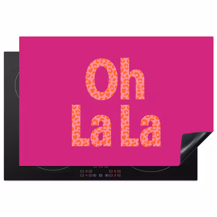 Inductie beschermer - Oh la la - Luipaardprint - Roze — 1