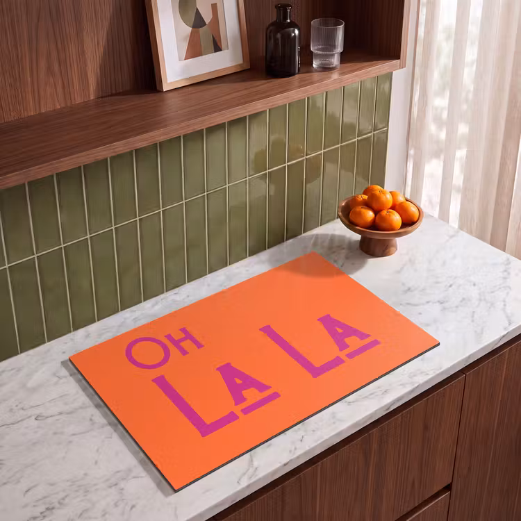 Inductie beschermer - Oh la la - Oranje - Roze - Scheeflettertype — 4