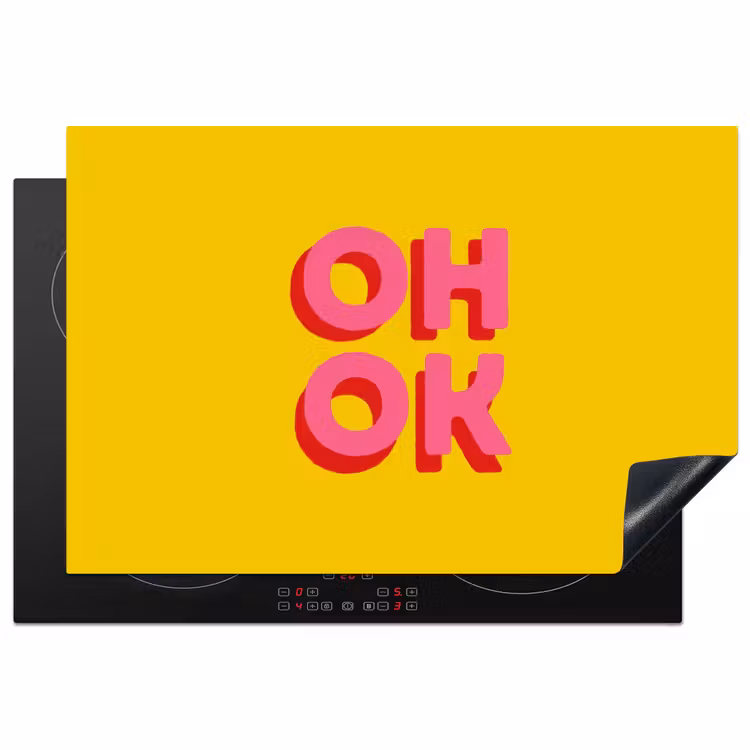 Inductie beschermer - Oh ok - 3D - Geel - Roze — 1