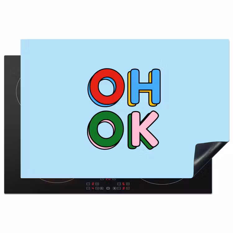 Inductie beschermer - Oh ok - Blauw - Kleurrijk — 1