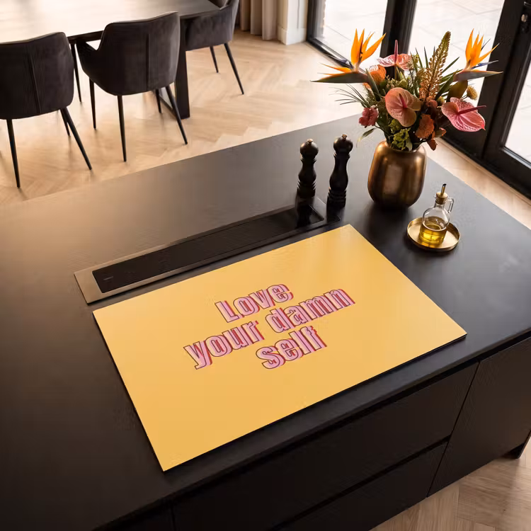 Inductie beschermer - Love yourself - Roze - Geel — 3