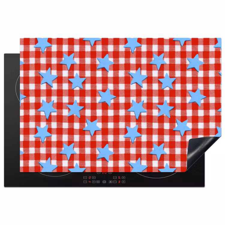 Inductie beschermer - Ruit - Sterren - Rood — 1