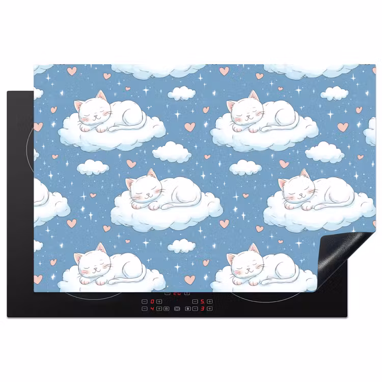 Inductie beschermer - Kitten - Wolken - Blauw — 2