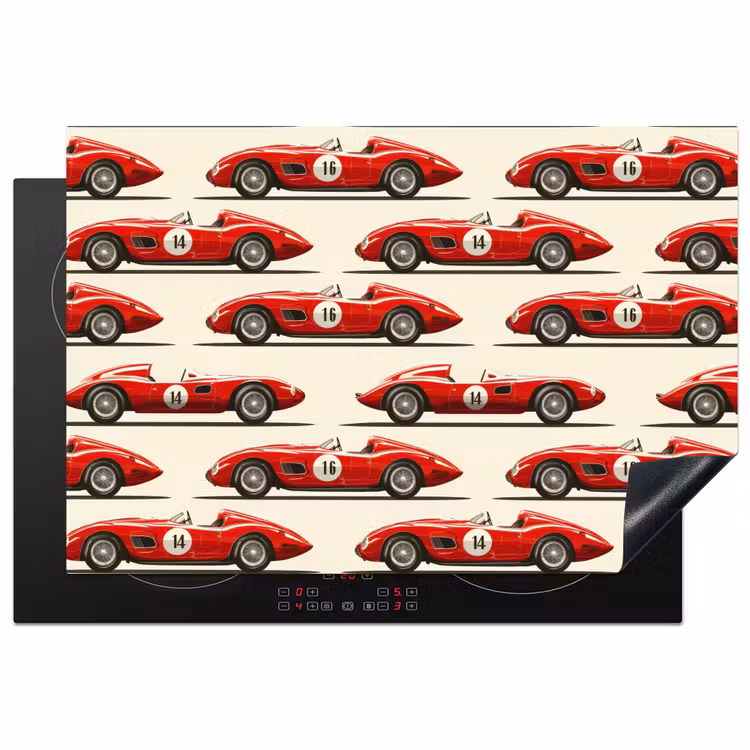Inductie beschermer - Raceauto - Retro - Rood — 2