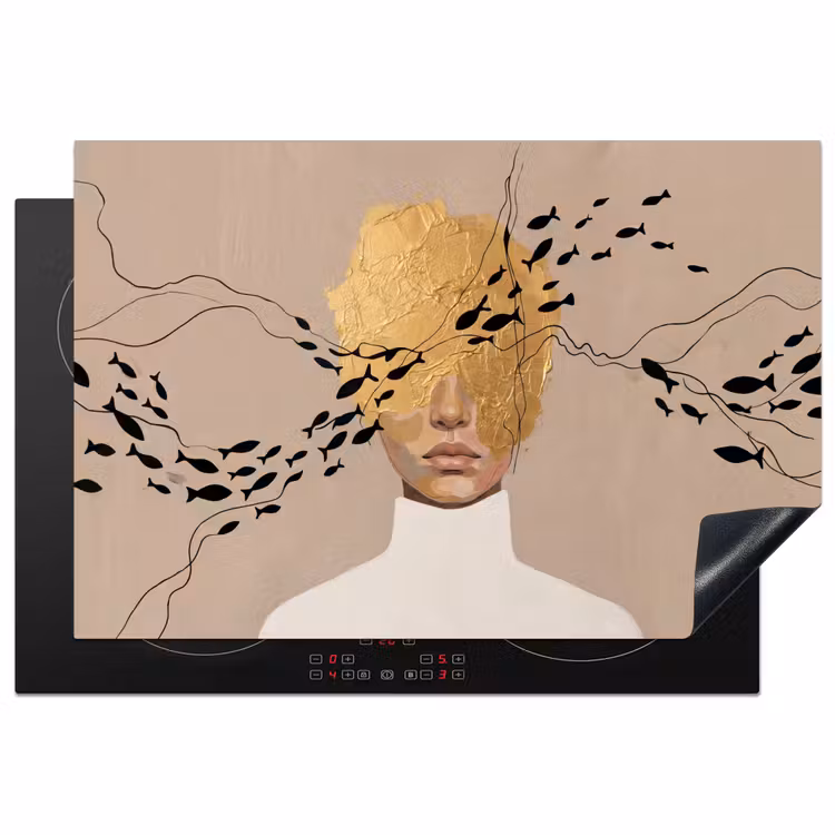 Inductie beschermer - Modern - Vrouw - Goud — 2