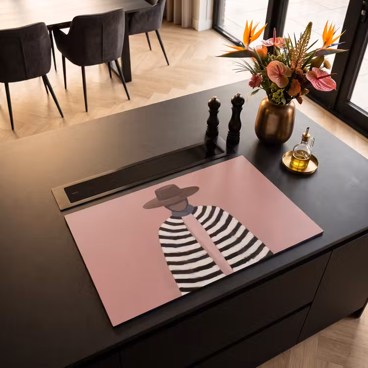 Inductie beschermer - Grafisch - Vrouw - Roze — 3