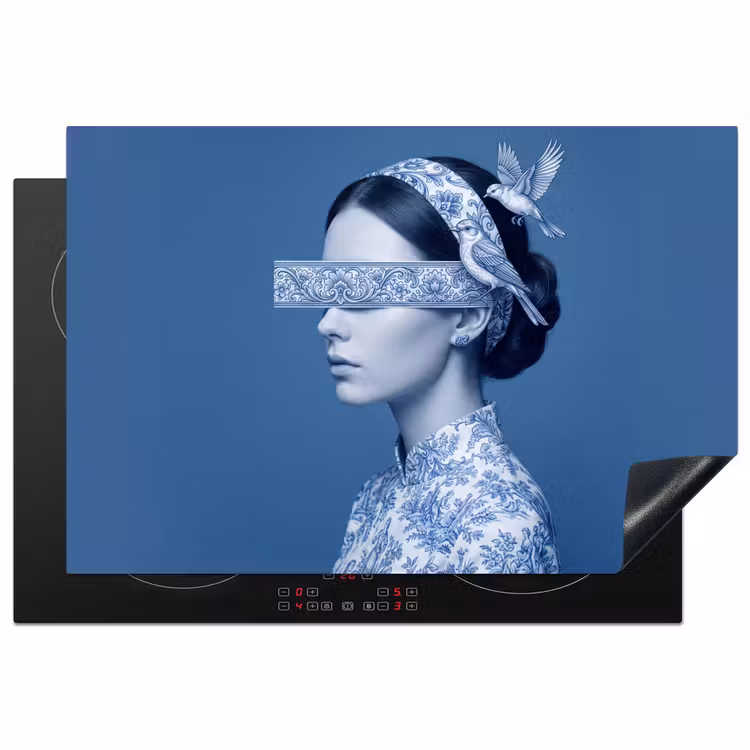 Inductie beschermer - Portret - Klassiek - Wit - Blauw — 2