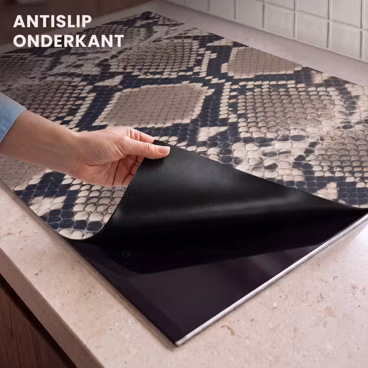 Inductie beschermer en spatscherm (2in1) - Slangenprint - Python - Bruin — 4