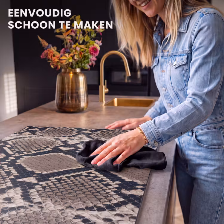 Inductie beschermer en spatscherm (2in1) - Slangenprint - Python - Bruin — 5
