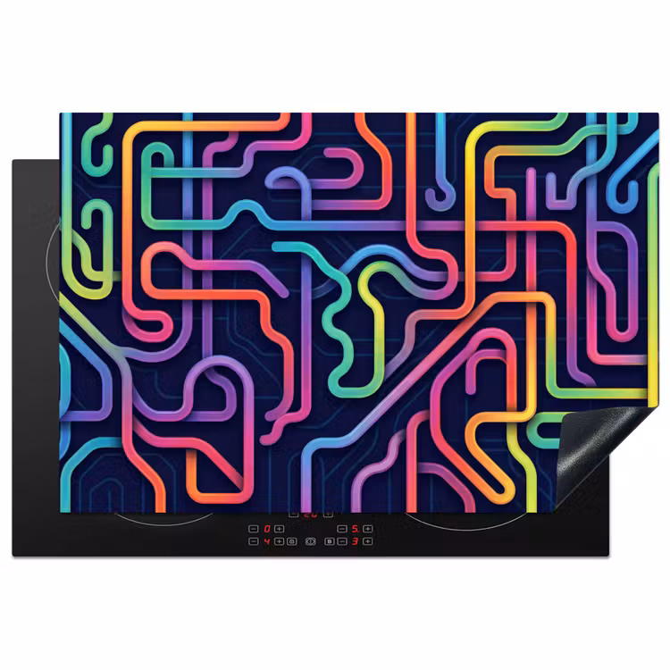 Inductie beschermer - Retro - Abstract - Neon — 2