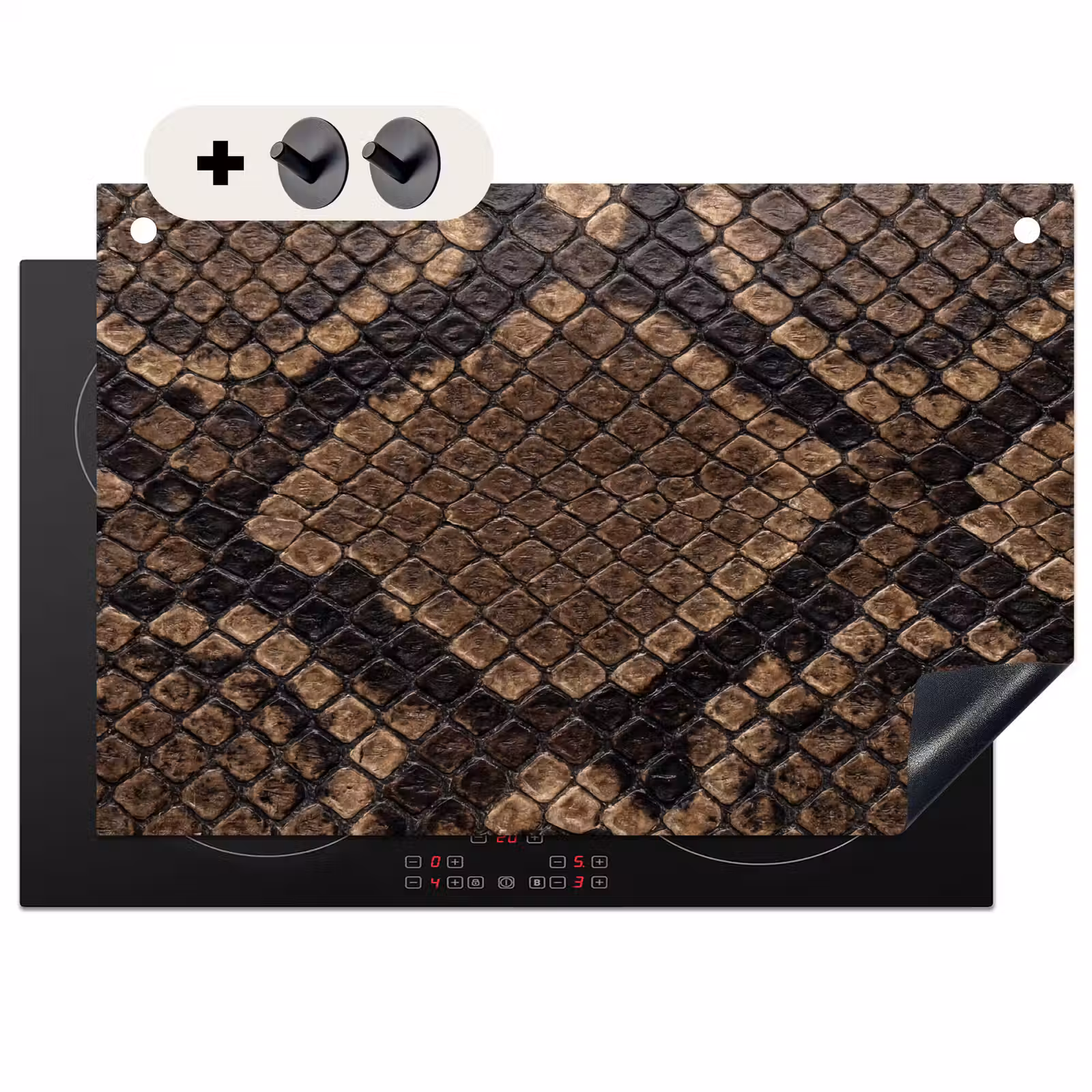 Inductie beschermer en spatscherm (2in1) - Python - Schubben - Brons — 1