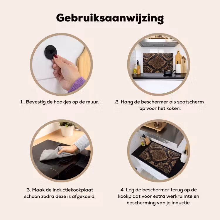 Inductie beschermer en spatscherm (2in1) - Python - Schubben - Brons — 6