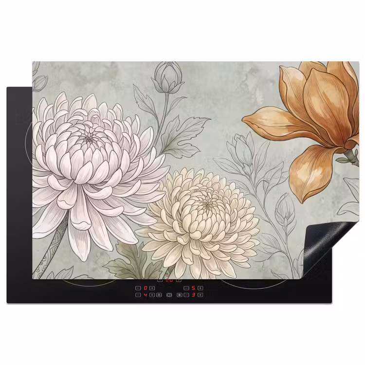 Inductie beschermer - Illustratie - Bloemen - Groen — 2