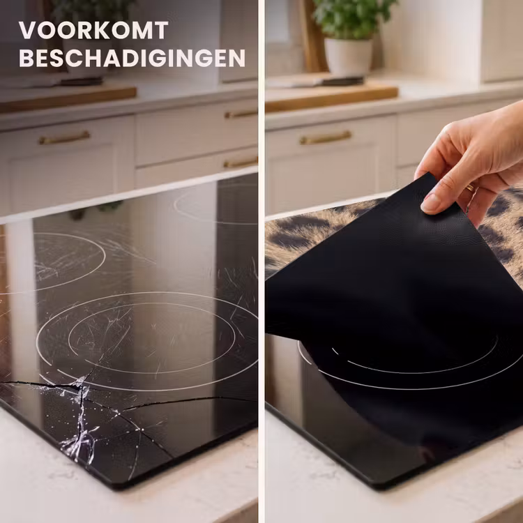 Inductie beschermer - Luipaard - Vacht - Klassiek - Bruin — 2