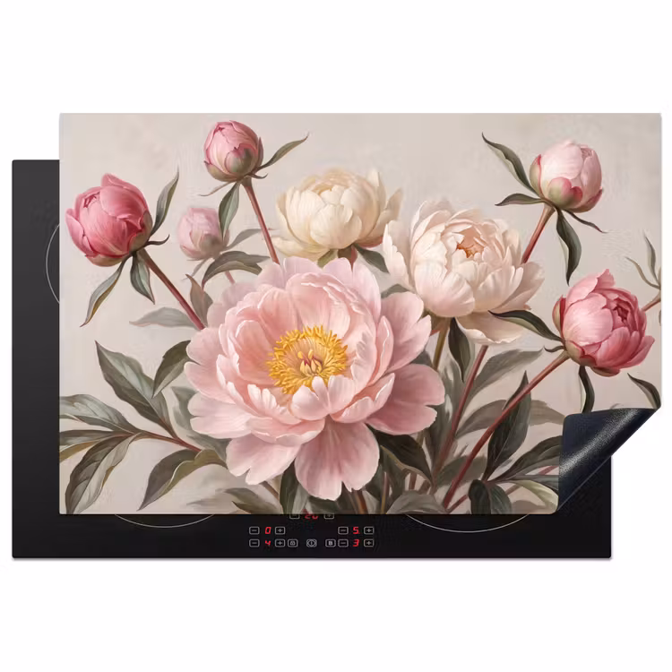 Inductie beschermer - Pioenrozen - Boeket - Roze — 2