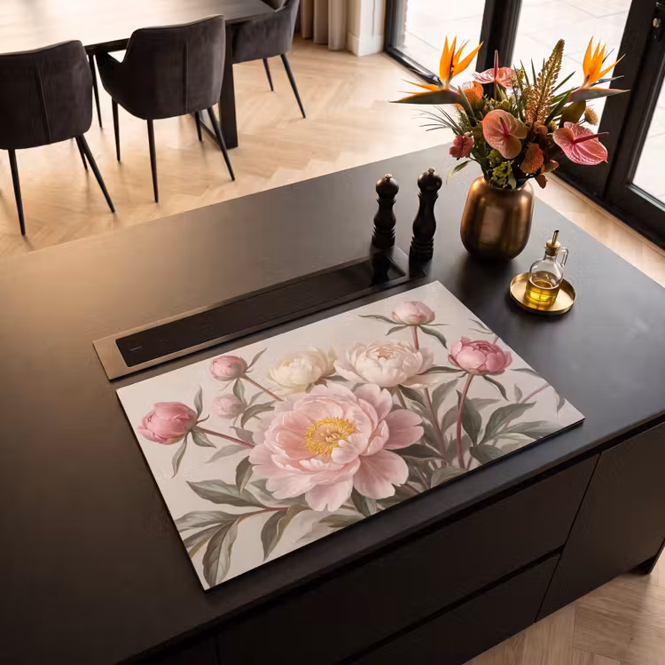 Inductie beschermer - Pioenrozen - Boeket - Roze — 3
