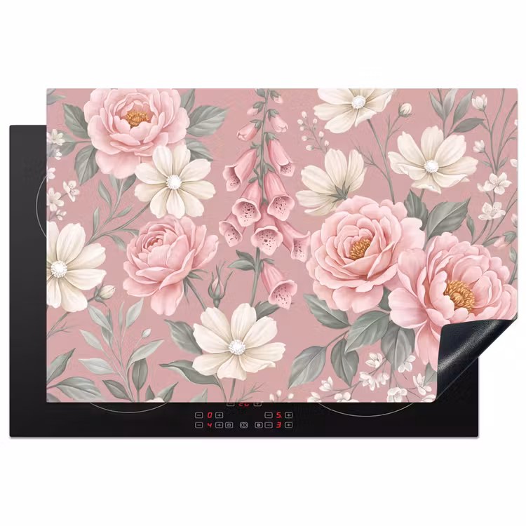 Inductie beschermer - Pioenrozen - Vingerhoedskruid - Pink — 2