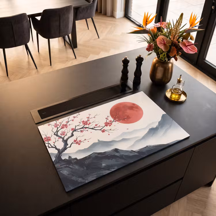 Inductie beschermer - Kersenbloesem - Oosters - Rood — 3