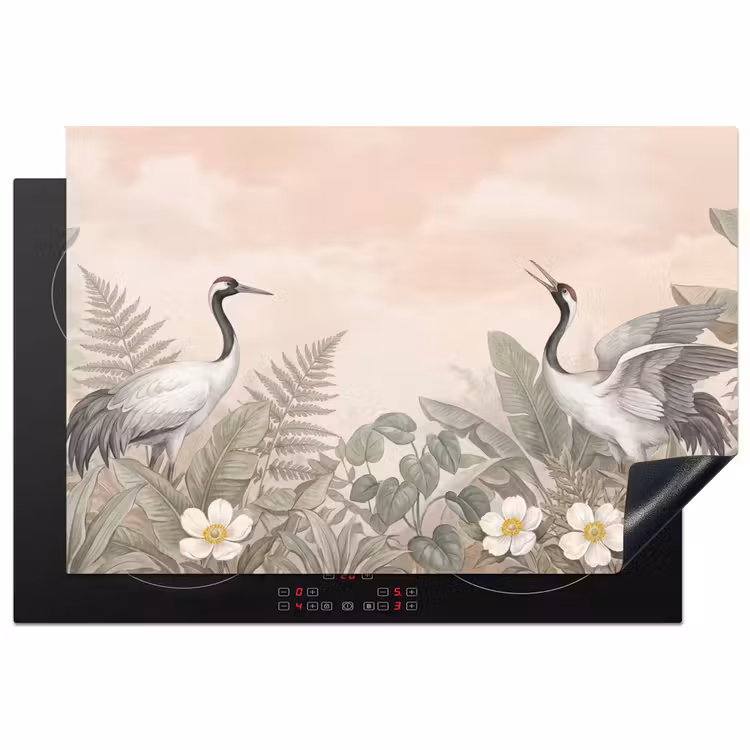 Inductie beschermer - Kraanvogels - Natuur - Roze — 1