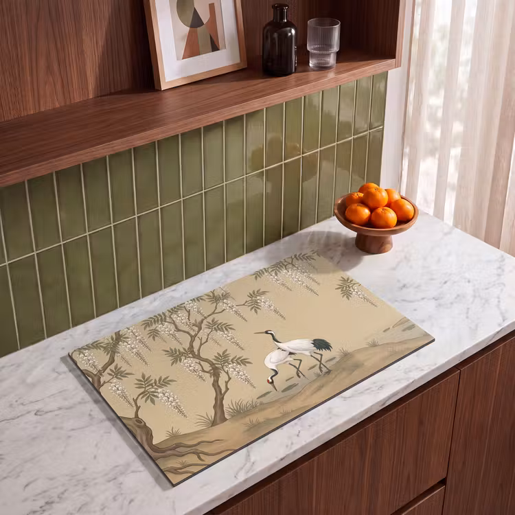 Inductie beschermer - Kraanvogels - Water - Beige — 4