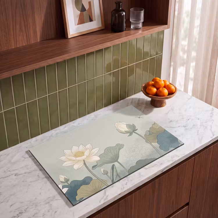 Inductie beschermer - Lotus - Bloemen - Groen — 4