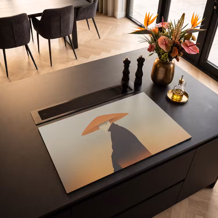 Inductie beschermer - Minimalistisch - Silhouet - Oranje — 3