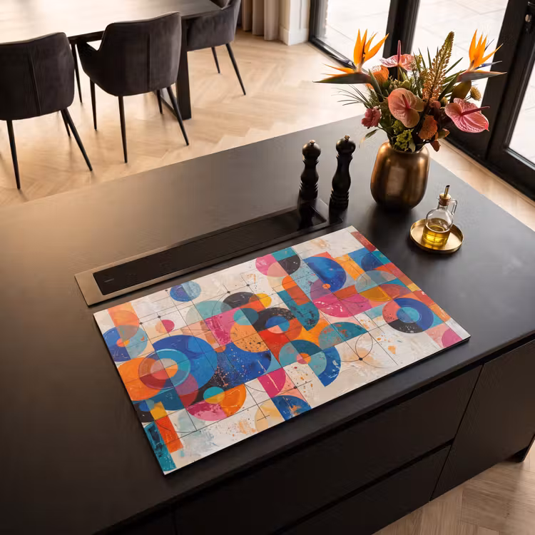 Inductie beschermer - Kunst - Geometrisch - Abstract - Kleurrijk — 3
