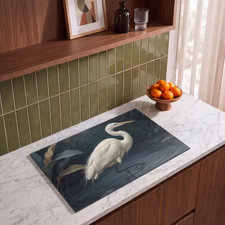 Inductie beschermer - Reiger - Water - Natuur - Modern - Wit — 4