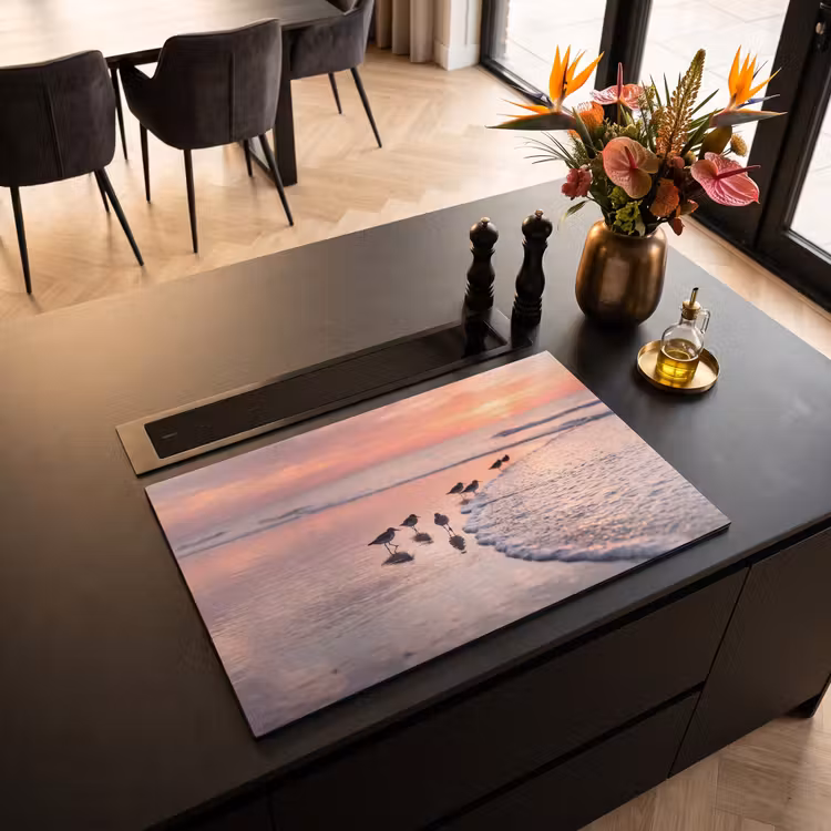 Inductie beschermer - Meeuwen - Strand - Zee - Roze — 3