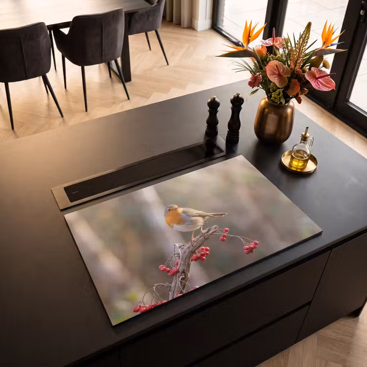 Inductie beschermer - Roodborst - Tak - Bessen - Natuur — 3