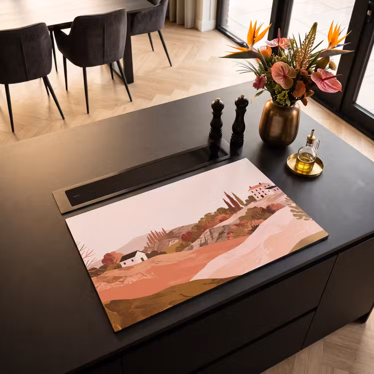 Inductie beschermer - Heuvellandschap - Grafisch - Terracotta — 3