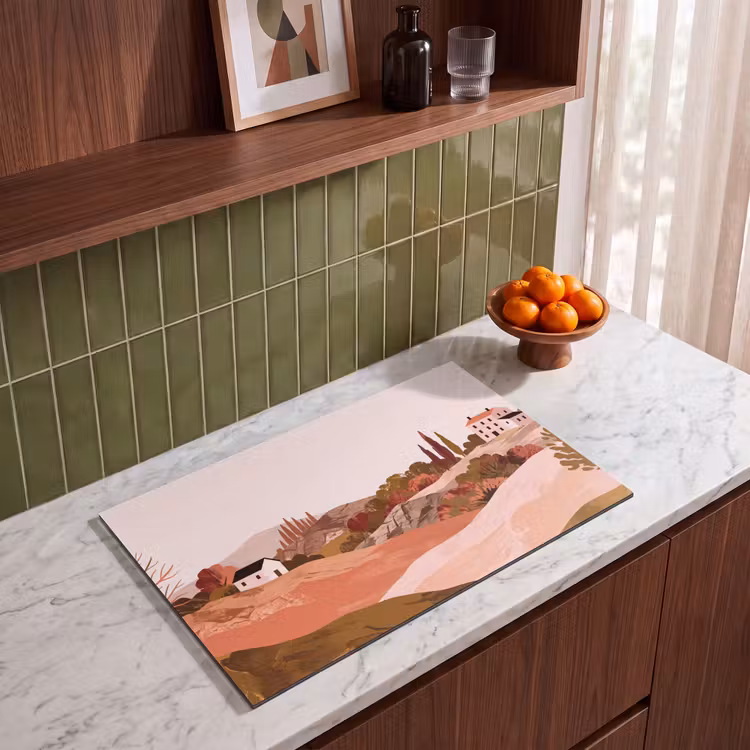 Inductie beschermer - Heuvellandschap - Grafisch - Terracotta — 4