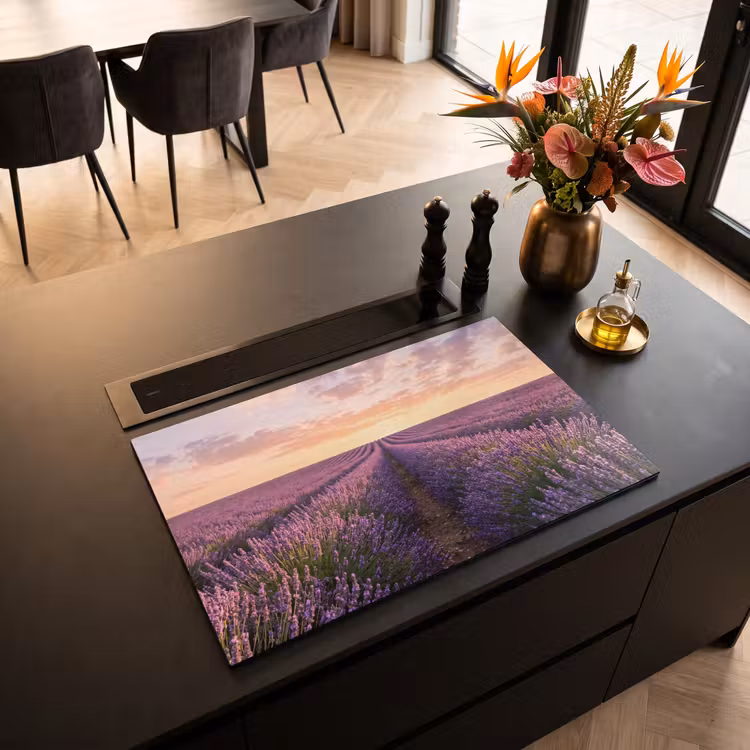 Inductie beschermer - Landschap - Lavendelveld - Paars — 3