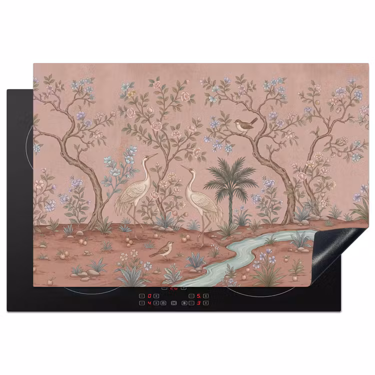 Inductie beschermer - Nostalgisch - Reigers - Roze — 2