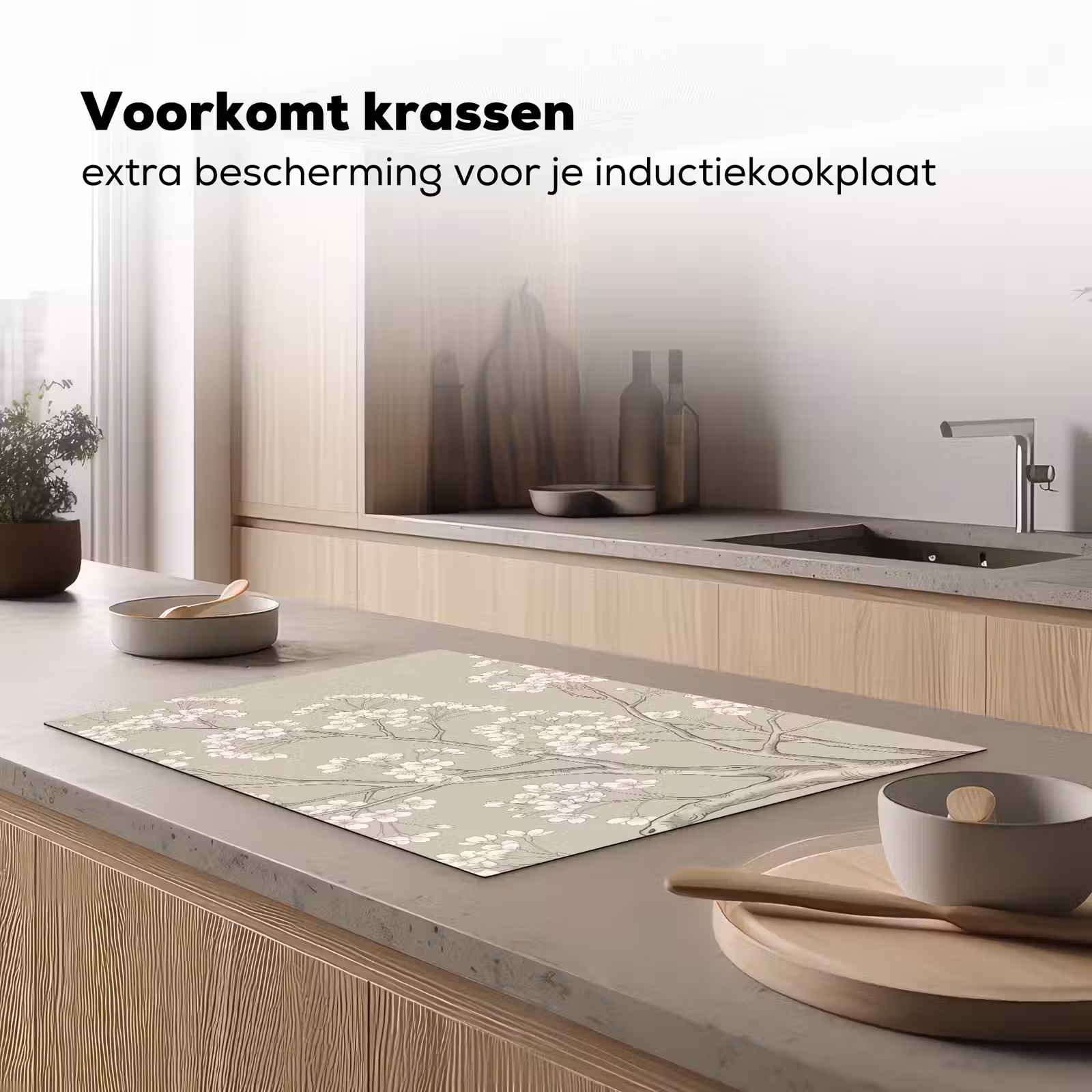 Inductie beschermer - Sereen - Bloesem - Wit — 1