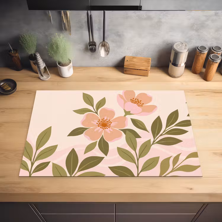 Inductie beschermer - Grafisch - Bloemen - Roze — 3